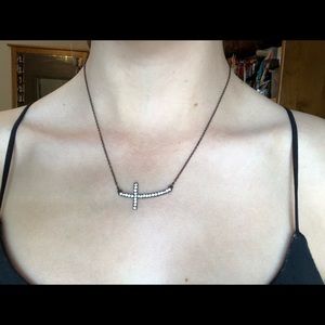 Cross rhinestone necklace